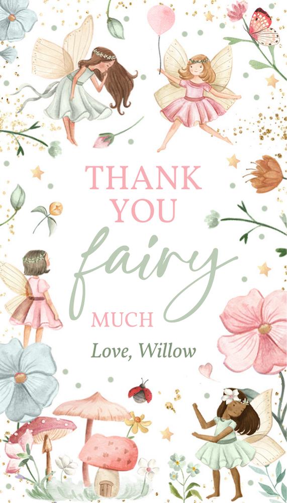 Fairy Birthday Party Luggage Favor Tag | Enchanted Magical Editable Template