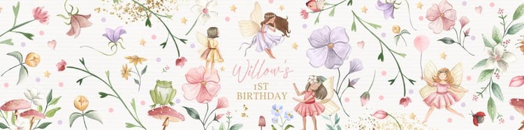 Editable Fairy Birthday Party Water Bottle Labels | Enchanted Floral Wraps
