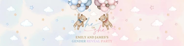 Teddy Bear Water Bottle Labels | Girl Baby Shower & Birthday Canva Template