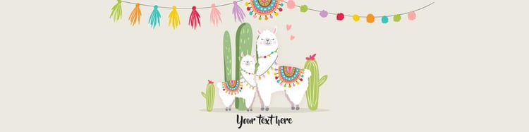 Llama Baby Shower Water Bottle Labels, Cactus Succulent Fiesta Canva Template