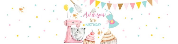 Editable Baking Birthday Water Bottle Labels | Girls Cooking Party Decor
