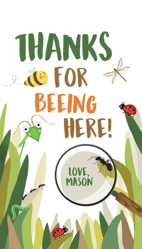 Editable Bug Birthday Favor Tags - Insect & Bee Thank You Labels