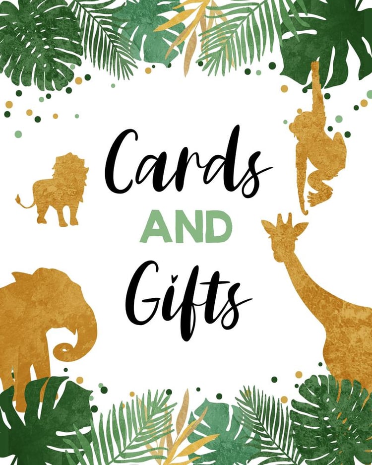 Wild One Birthday Cards and Gifts Sign | Editable Canva Template Black and Gold