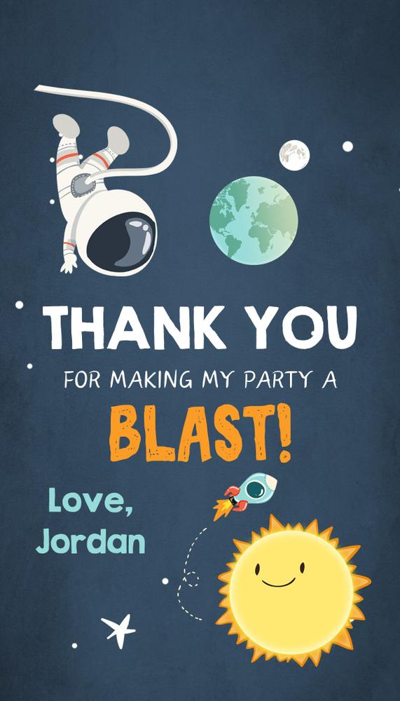 Outer Space Birthday Favor Tags | Editable Astronaut Rocket Thank You Labels