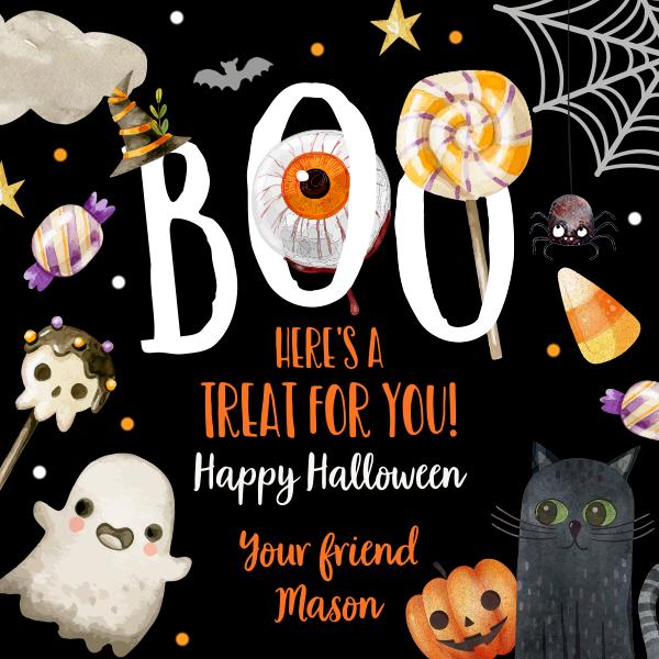 Editable Halloween Favor Tags | Ghost Boo Gift Tag Template for Kids