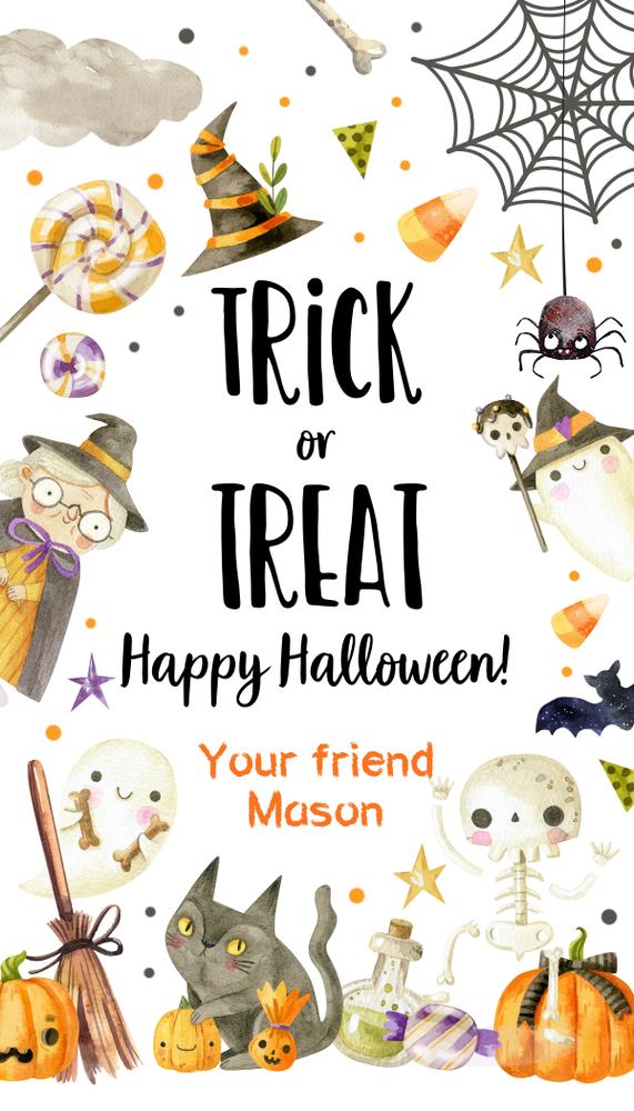 Editable Halloween Favor Tags | Ghost Boo Gift Tags Canva Template