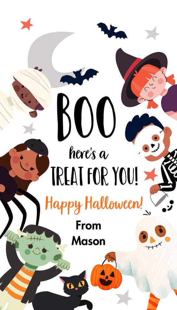 Editable Halloween Favor Tags | Boo Gift Tags | Canva Costume Party Template