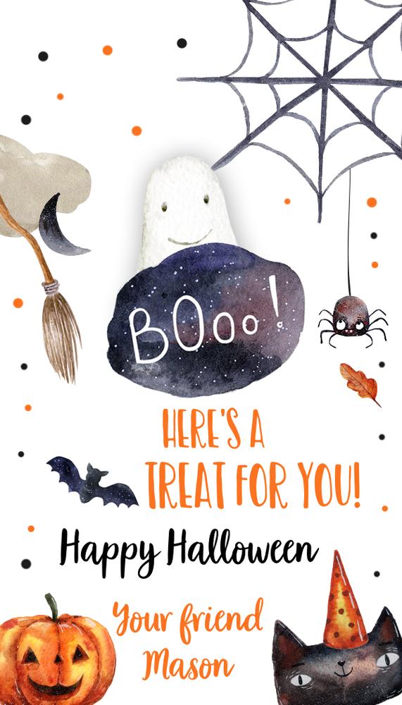 Editable Halloween Favor Tags - Boo Gift Tags for Kids Party - Canva Template