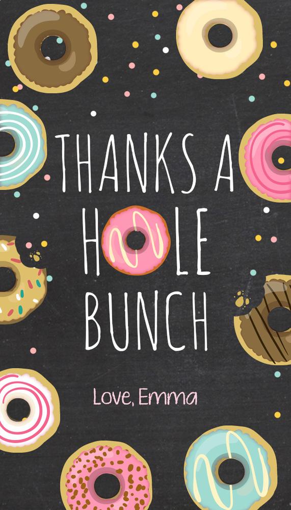 Editable Donut Birthday Favor Tags | Pink Donut Thank You Tags Canva Template