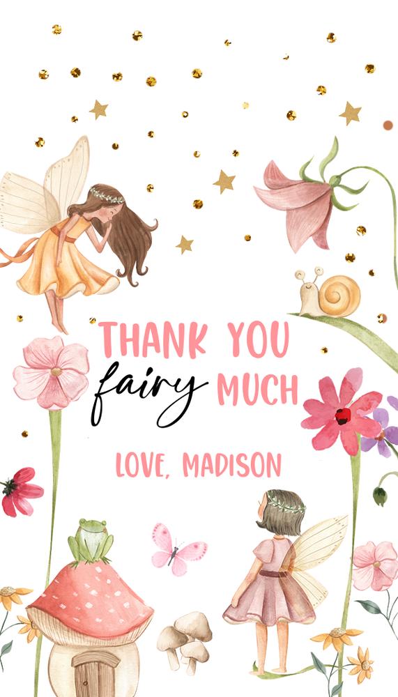 Fairy Favor Tags Enchanted Forest Birthday Girl Party Labels Canva Template