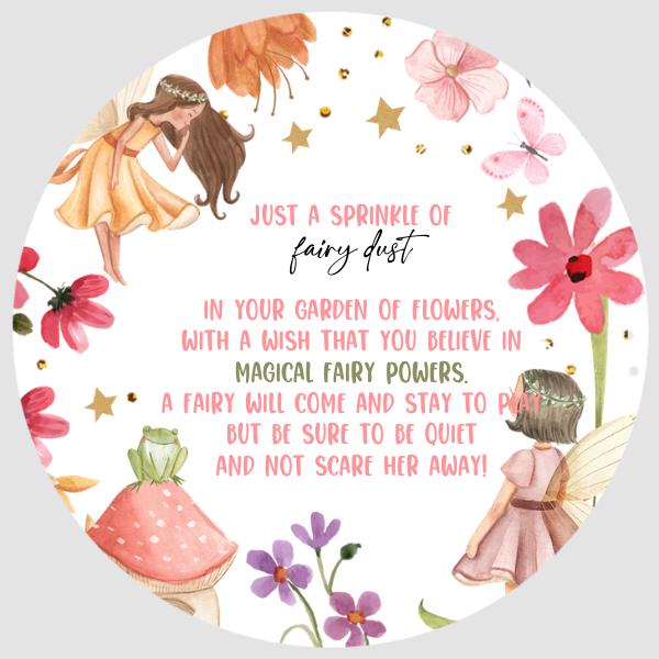 Fairy Dust Favor Tags | Enchanted Forest Birthday | Editable Canva Template