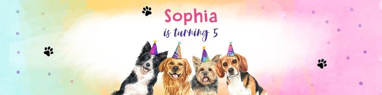 Pink Dog Birthday Water Bottle Labels | Editable Puppy Party Drink Wraps