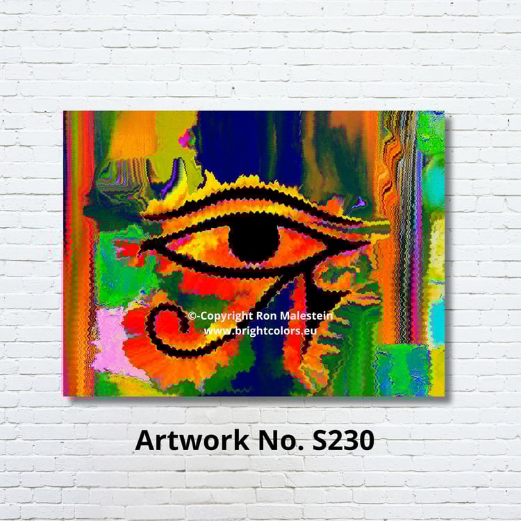 Egyptian Third Eye art print. Boho interiors, and intuitive home styling.