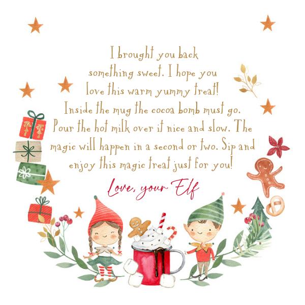 Editable Elf Hot Chocolate Bomb Tags | Christmas Cocoa Favor Template
