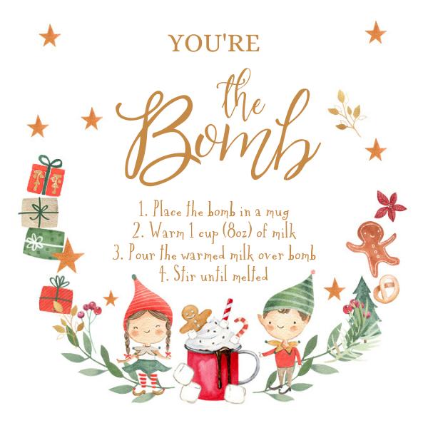 Editable Elf Hot Chocolate Bomb Tags | Christmas Cocoa Instructions Template