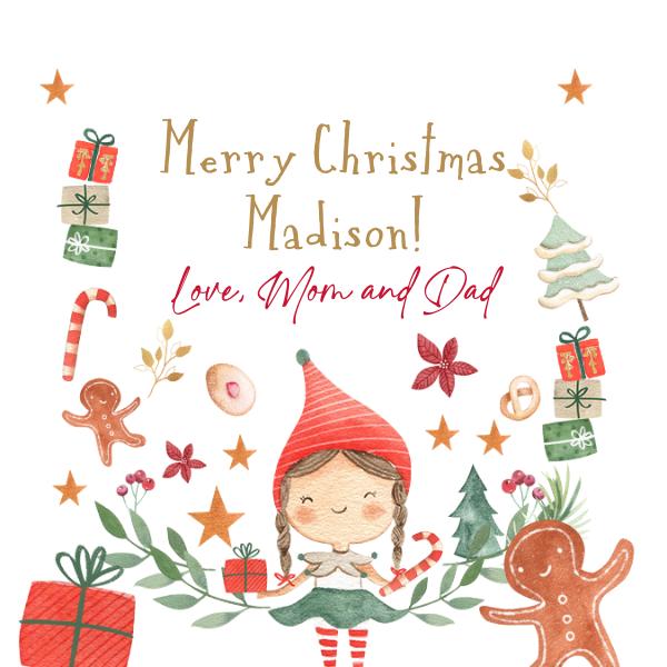 Editable Elf Christmas Gift Tags - Canva Template Printable Holiday Labels