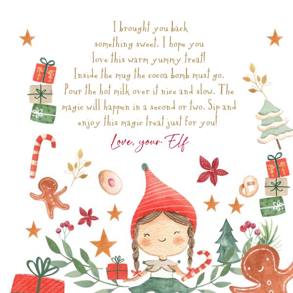 Editable Elf Hot Chocolate Bomb Tags | Christmas Cocoa Instructions Template