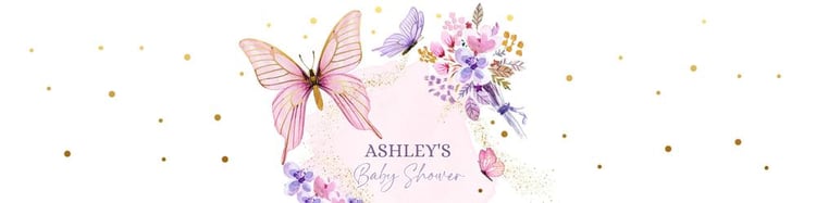 Butterfly Floral Water Bottle Labels | Editable Pink & Gold Girls Party Template