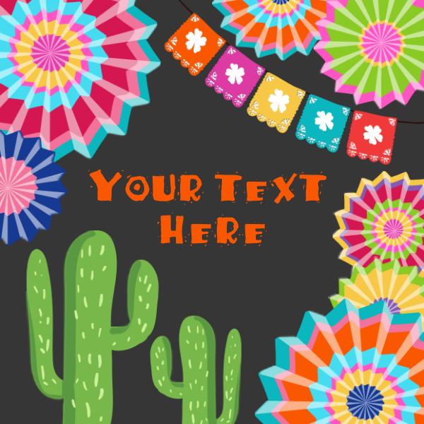 Editable Cactus Fiesta Favor Tags - Canva Birthday & Baby Shower Stickers