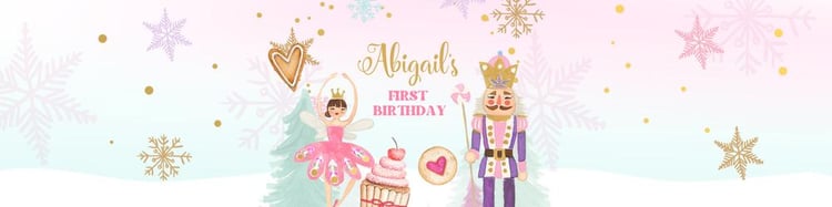 Nutcracker Birthday Water Bottle Labels | Pink & Silver Land of Sweets DIY