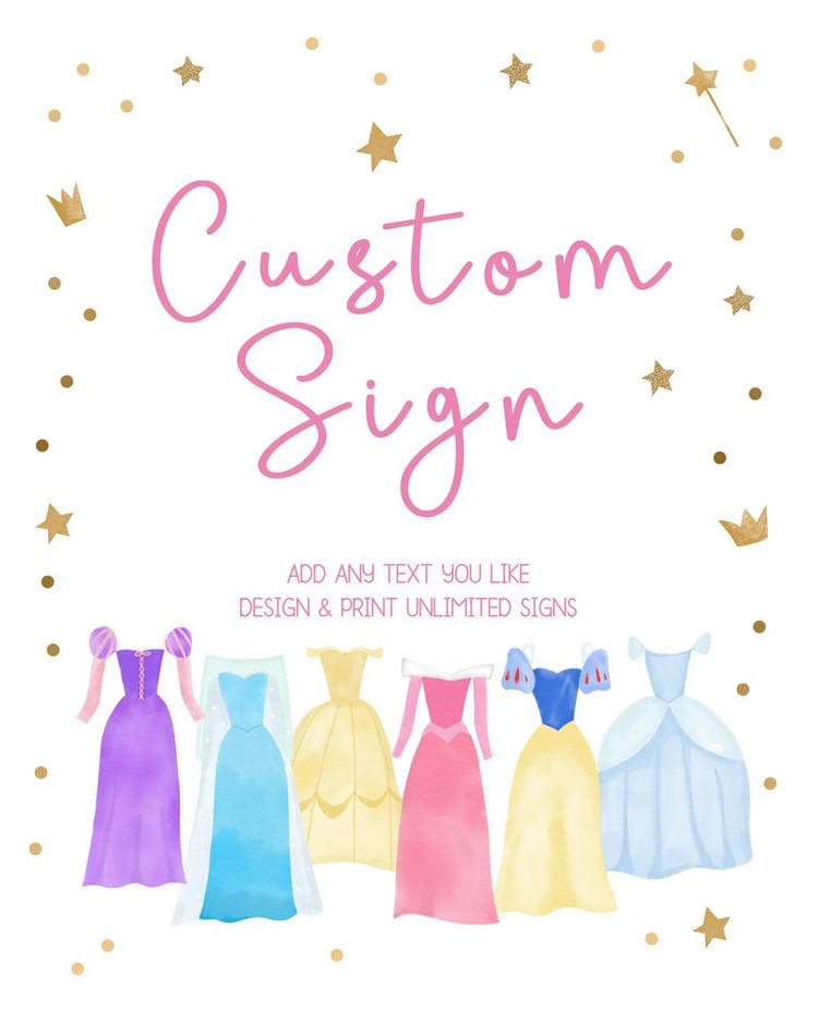 Princess Birthday Welcome Sign | Editable Once Upon a Time Table Decor 8x10