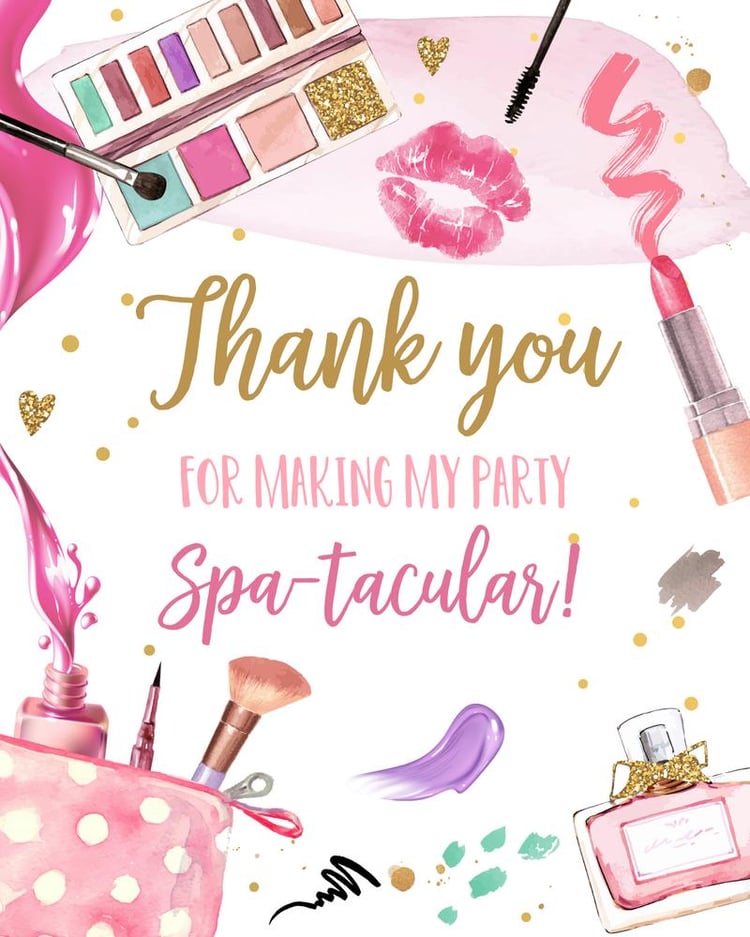 Spa Party Welcome Sign & Table Decor | Editable Canva Makeup Birthday Template