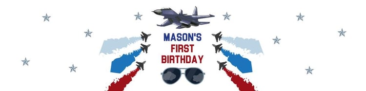 Fighter Pilot Water Bottle Labels | Editable Airplane Birthday Decor Template