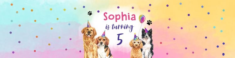 Pink Dog Birthday Water Bottle Labels | Editable Puppy Party Decor Template