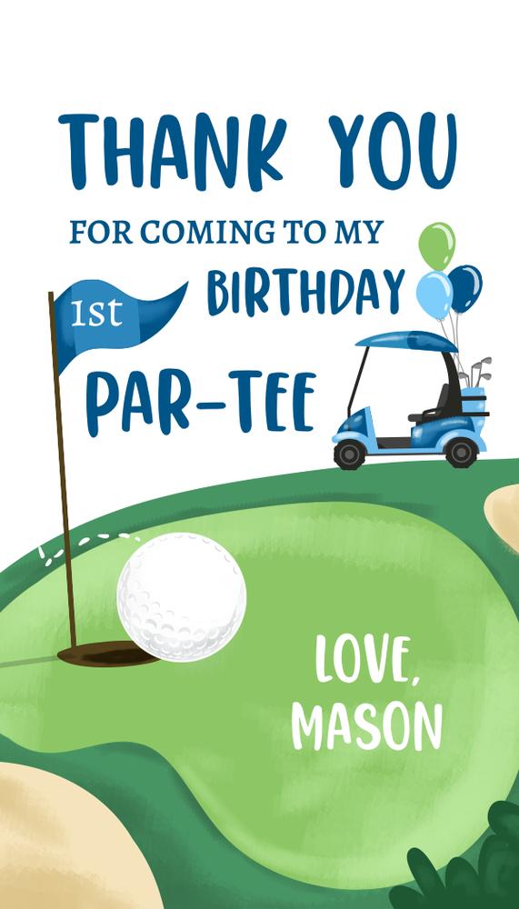 Golf Birthday Favor Tags | Editable Canva Par-Tee Thank You Labels