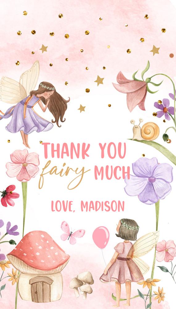Fairy Favor Tags | Editable Enchanted Forest Birthday Thank You Labels