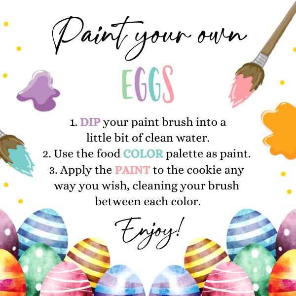 Editable Paint Your Own Easter Egg Carton Label - DIY Cookie Tag Canva Template