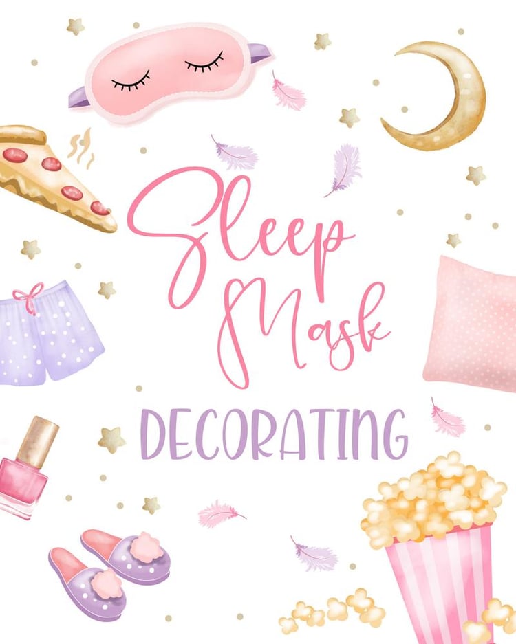 Sleep Mask Decorating Sign | Editable Slumber Party Activity | Canva Template