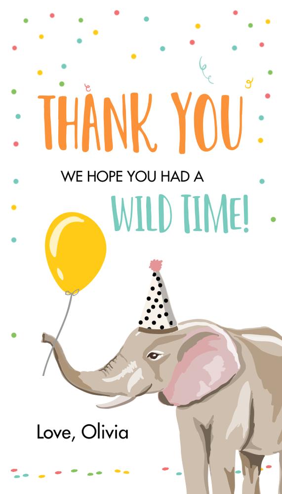 Editable Party Animals Favor Tags | Safari Wild One Birthday Thank You Tags