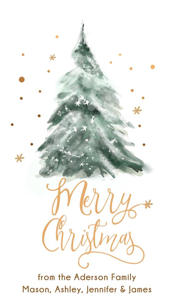 Editable Christmas Favor Tags | Gold Tree Holiday Gift Tag Canva Template