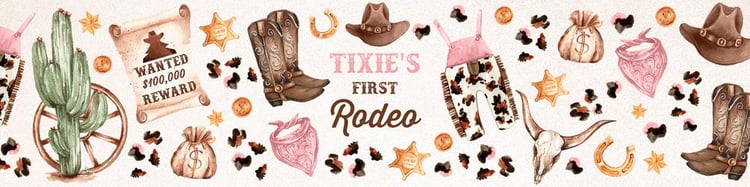 Cowgirl Birthday Water Bottle Labels | Editable Wild West Rodeo Party Decor