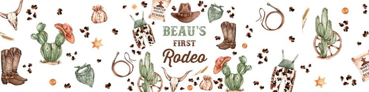 Cowboy Birthday Water Bottle Labels | Editable Wild West Rodeo Template