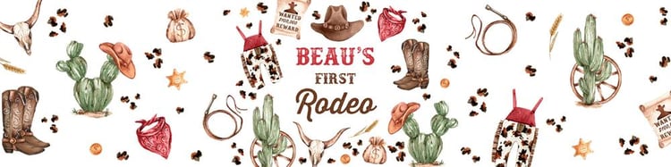 Wild West Cowboy Birthday Water Bottle Labels | Editable Canva Template