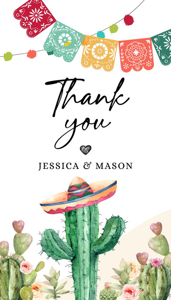 Editable Cactus Fiesta Favor Tags - Watercolor Succulent Thank You Tags