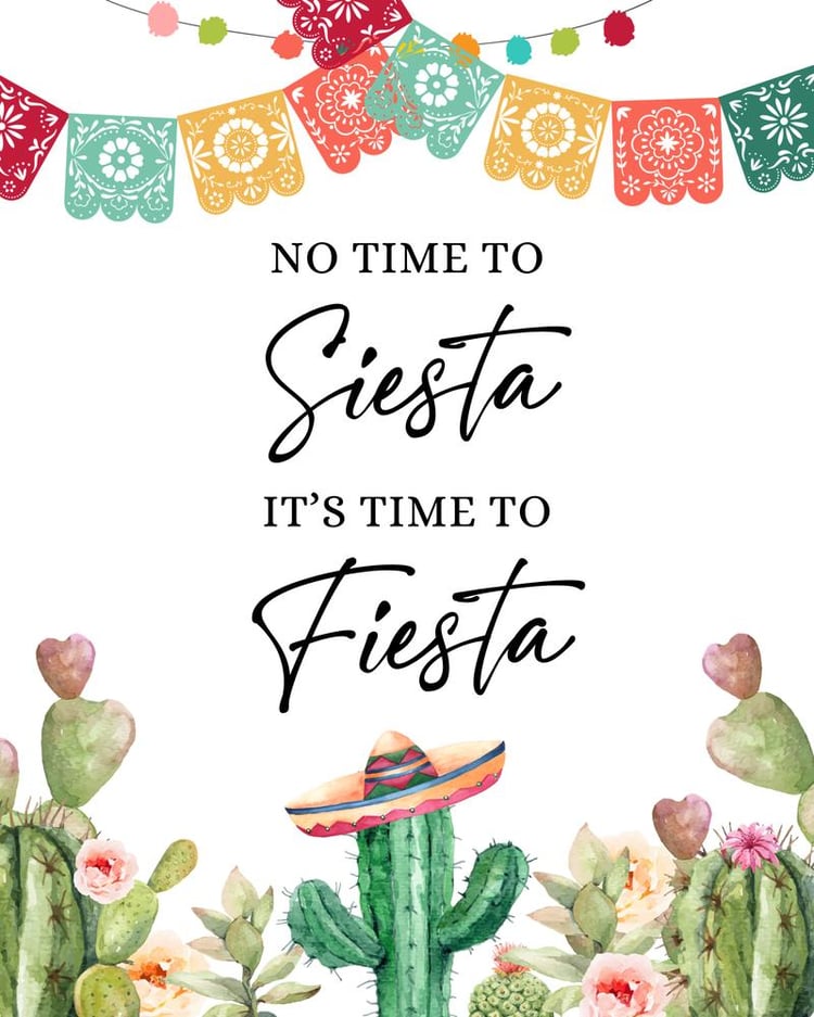 Fiesta Bridal & Baby Shower Sign | Editable Canva Template | 8x10 Cactus Decor