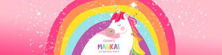 Editable Unicorn Water Bottle Labels | Magical Rainbow Birthday Party Decor