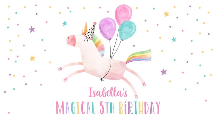 Editable Unicorn Birthday Party Gable Box Labels | Pink Magical Favor Tags