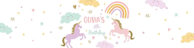 Editable Unicorn Water Bottle Labels | Magical Rainbow Birthday Canva Template