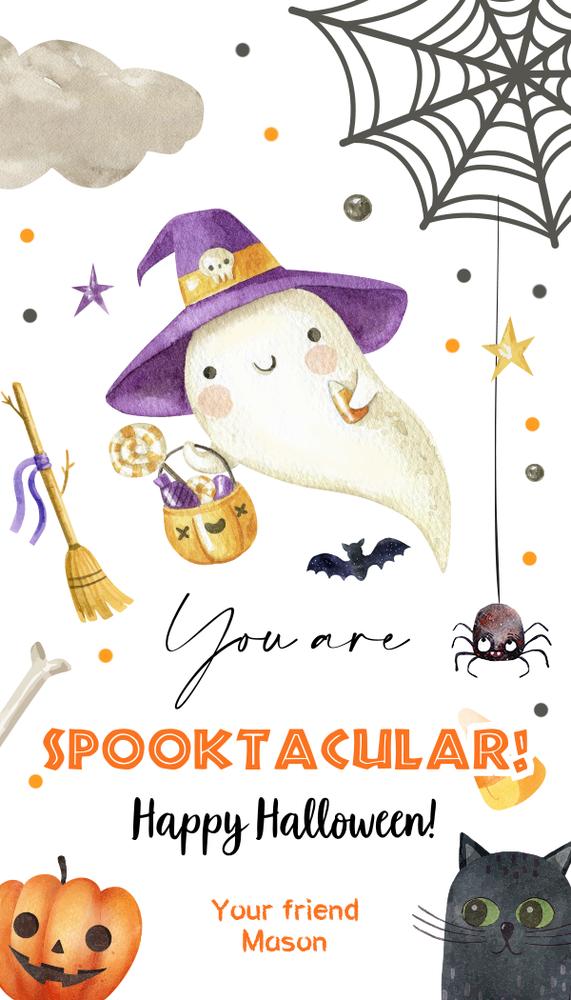 Editable Ghost Halloween Favor Tags - Spooktacular Appreciation Gift Tags