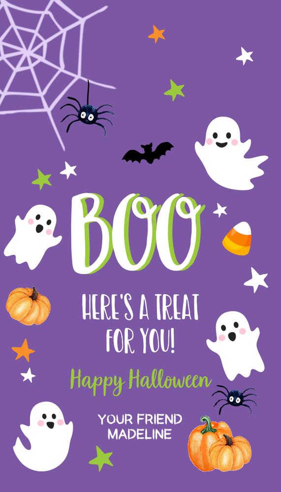 Editable Halloween Favor Tags | Boo Gift Tags Canva Template