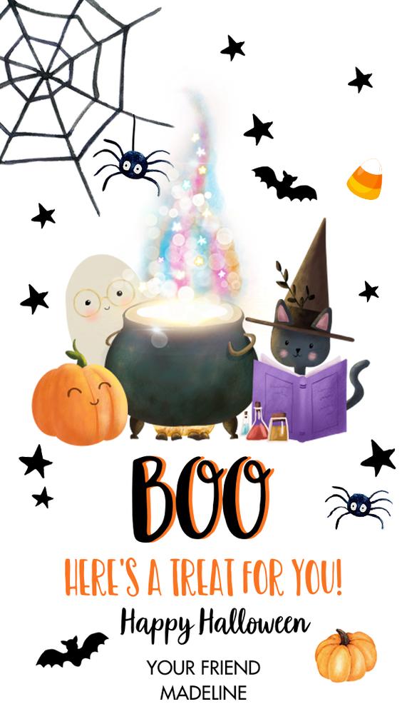 Editable Halloween Favor Tags | Boo Gift Tags Canva Template | Trick or Treat