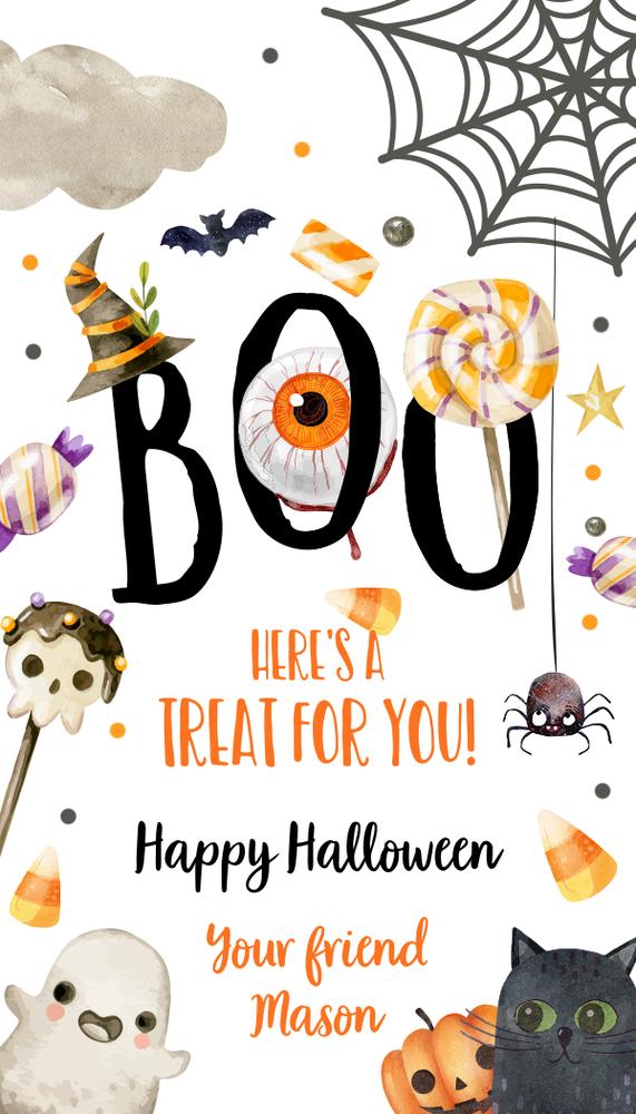 Editable Halloween Boo Gift Tags | Canva Ghost Favor Tags Template