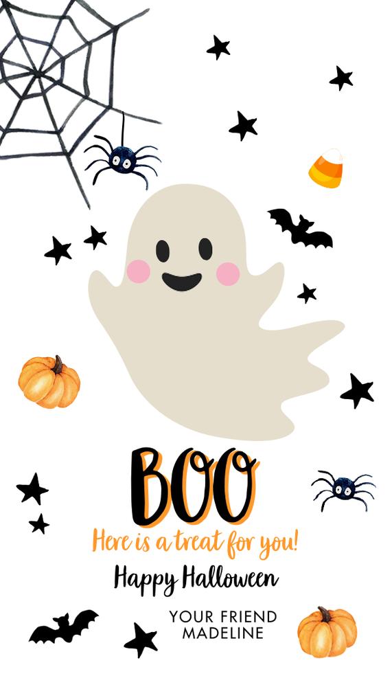 Editable Halloween Favor Tags | Boo Gift Tags | Canva Costume Party Template