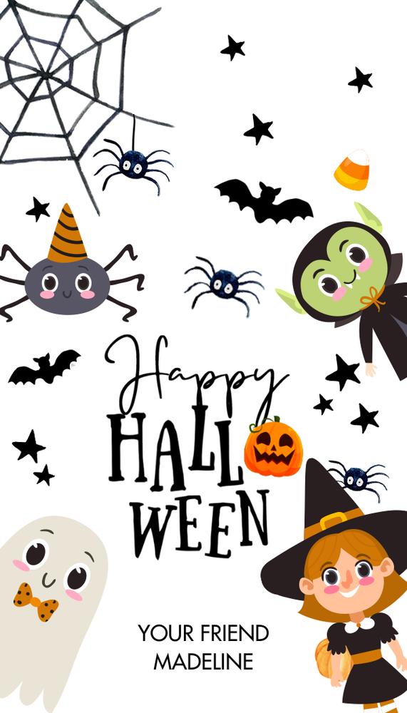 Editable Ghost Halloween Gift Tags | Trick or Treat Favor Tag Canva Template