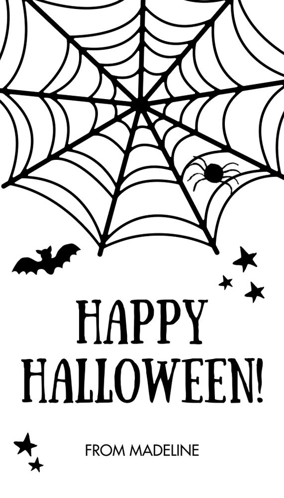 Editable Halloween Gift Tags | Spooky Spiderweb Trick or Treat Favor Tags