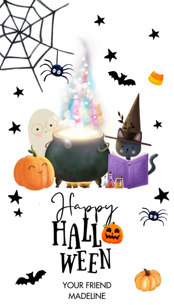 Editable Ghost Halloween Gift Tags | Trick or Treat Favor Tag Canva Template